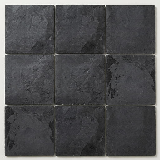 Montauk Black 12x12 Gauged Slate Natural Stone Tile close-up