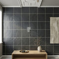 Montauk Black 12x12 Gauged Slate Natural Stone Tile — Hallway floor