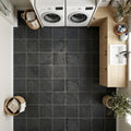 Montauk Black 12x12 Gauged Slate Natural Stone Tile — Laundry Room floor
