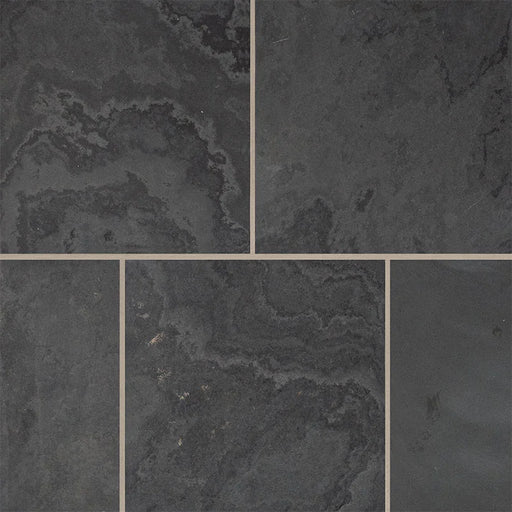 Montauk Black 12x12 Honed Slate Natural Stone Tile