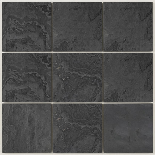 Montauk Black 12x12 Honed Slate Natural Stone Tile close-up
