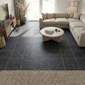 Montauk Black 16x16 Gauged Slate Natural Stone Tile — Family Room floor