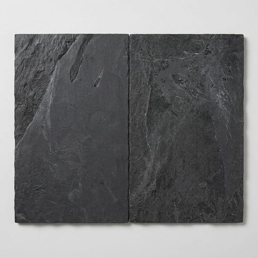Montauk Black 16x24 Gauged Slate Natural Stone Tile close-up