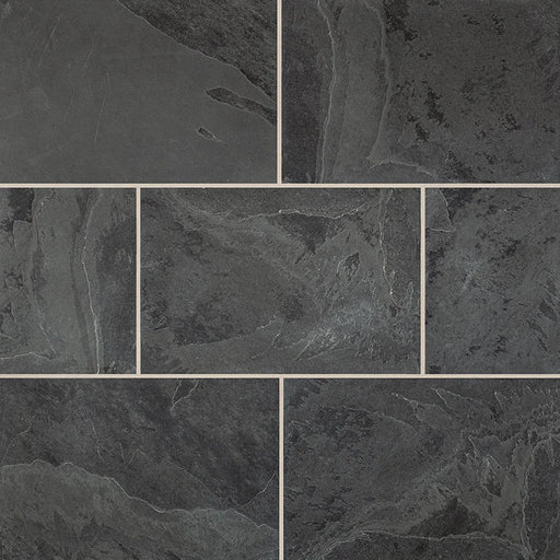 Montauk Black 16x24 Gauged Slate Natural Stone Tile