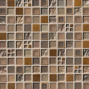 Manhattan Blend Pattern Misc. 0.31 Inch Glass Metal Blend Mosaic Tile