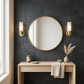 Montauk Black 3x6 Subway Gauged Slate Tile — Bathroom wall