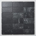 Montauk Black 3x6 Subway Gauged Slate Tile close-up