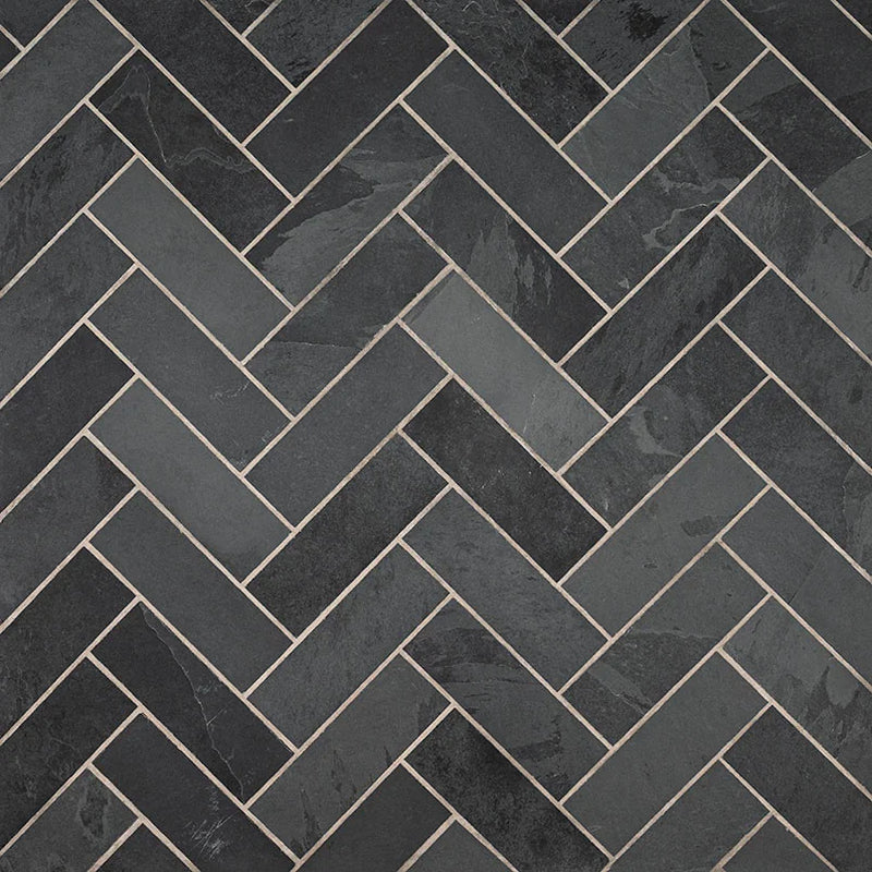 Montauk Black 4x12 Subway Gauged Slate Tile