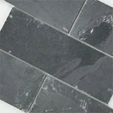 Montauk Black 4x12 Subway Gauged Slate Tile