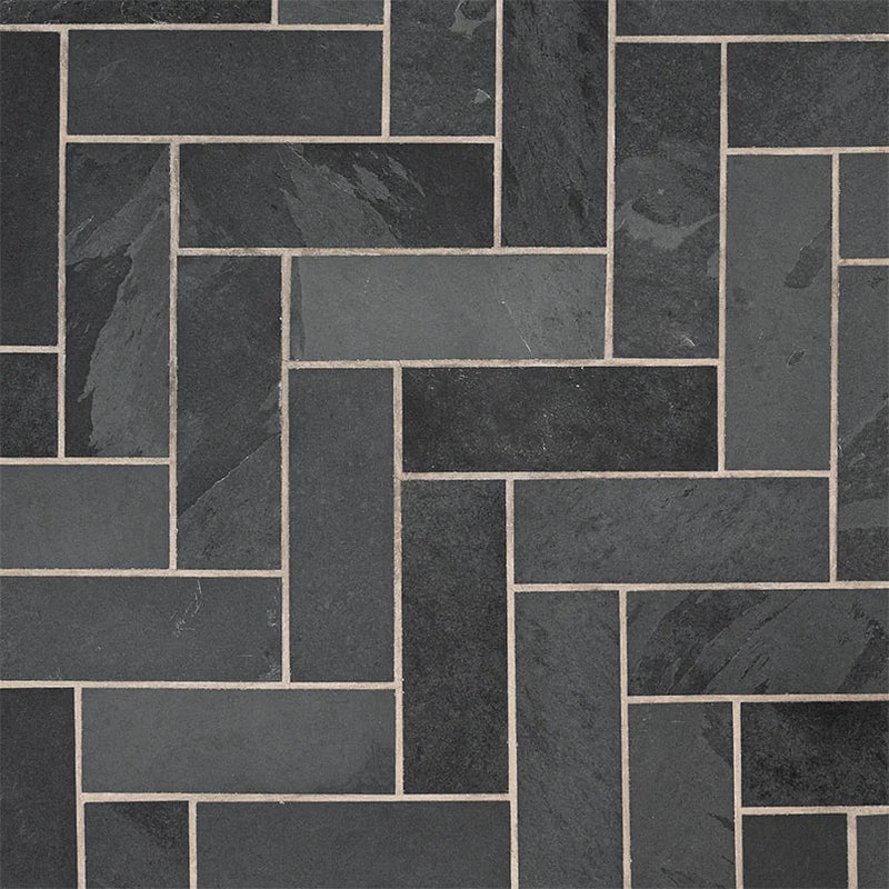Montauk Black 4x12 Subway Gauged Slate Tile