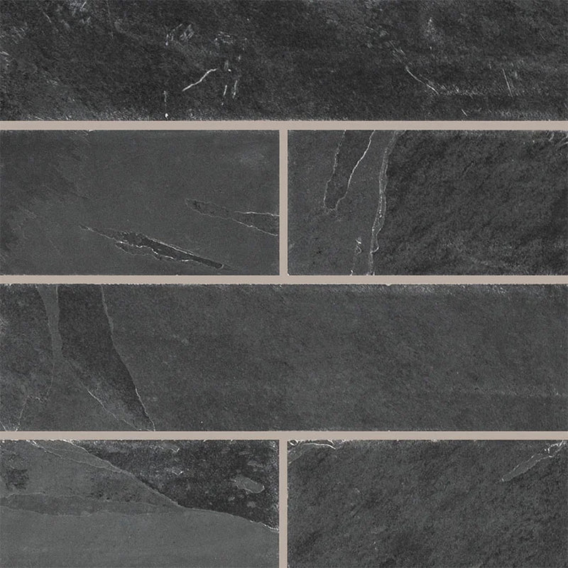 Montauk Black 6x24 Gauged Slate Tile