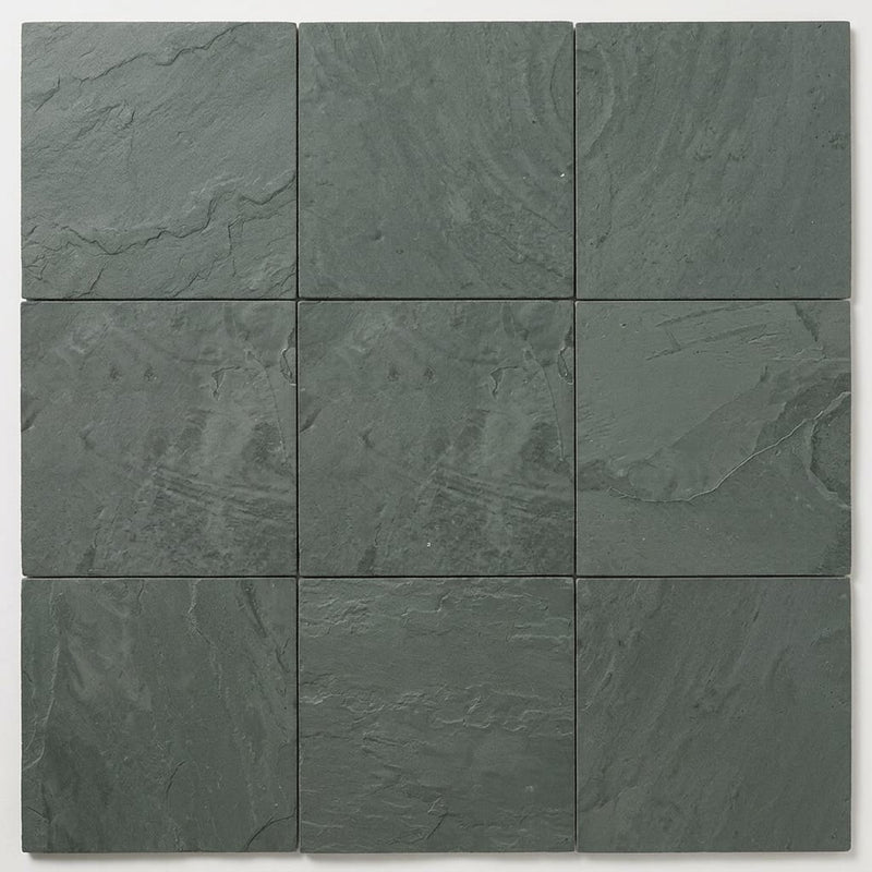 Montauk Blue 12x12 Gauged Slate Tile close-up