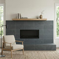 Montauk Blue 12x24 Gauged Slate Tile — Living Room fireplace surround