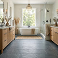 Montauk Blue 12x24 Gauged Slate Tile — Primary Bath floor