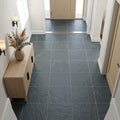 Montauk Blue 16x16 Gauged Slate Tile — Hallway floor
