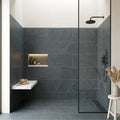 Montauk Blue 18x36 Gauged Slate Tile — Bathroom shower wall