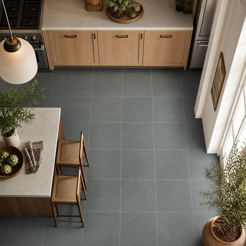 Montauk Blue 24x24 Gauged Slate Tile — Kitchen floor