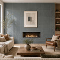 Montauk Blue 24x24 Gauged Slate Tile — Living Room feature wall