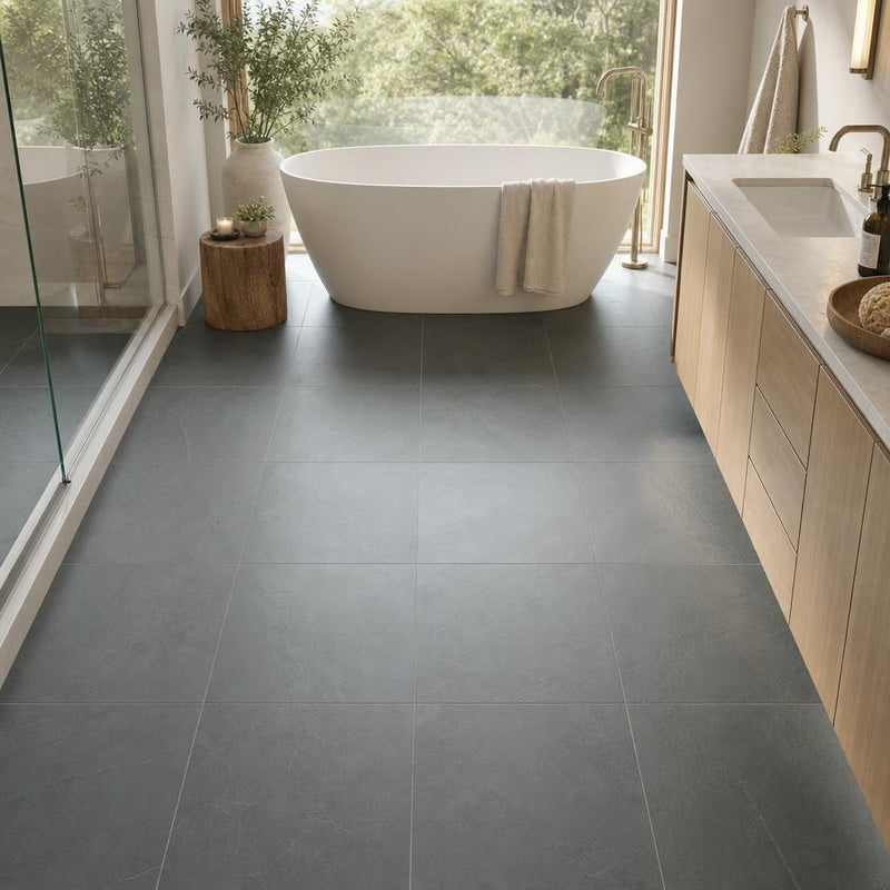 Montauk Blue 24x24 Gauged Slate Tile — Primary Bath floor