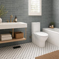 Montauk Blue 4x12 Gauged Slate Tile — Bathroom wall