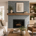 Montauk Blue 4x12 Gauged Slate Tile — Living Room fireplace surround