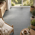 Montauk Blue 6x24 Gauged Slate Tile — Sunroom floor