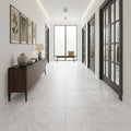 Monument White 17x17 Ceramic Tile 18x18 — Hallway floor
