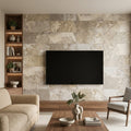 More Nut 12x24 Pressed Porcelain Tile — Living Room feature wall
