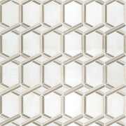 Royal Link Pattern Polished 0.38 Inch Marble Mosaic Tile