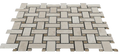 12x12 Mesh Sandy Beige Basketweave Polished Veined Marble Mosaic