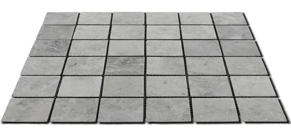 Tundra Gray 12x12 2x2 Tumbled Marble Mosaic