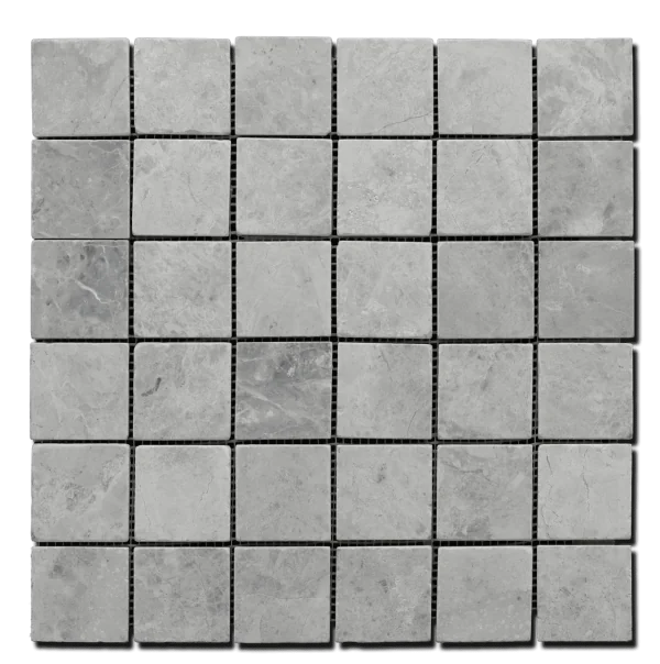 Tundra Gray 12x12 2x2 Tumbled Marble Mosaic