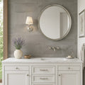 Moselle Gris Limestone Tile 12x24 Honed 3/8 inch — Bathroom vanity wall