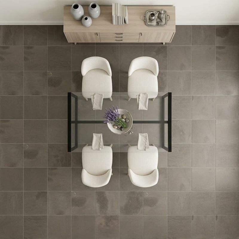 Moselle Gris Limestone Tile 24x24 Honed — Dining Room floor