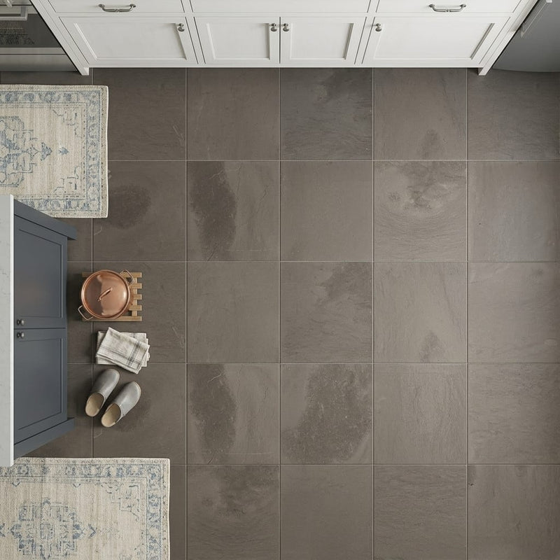 Moselle Gris Limestone Tile 24x24 Honed — Kitchen floor