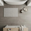 Moselle Gris Limestone Tile 6x18 Honed 8x24 — Bathroom floor