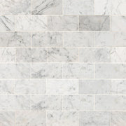 Carrara White 3x6 Honed Marble Tile