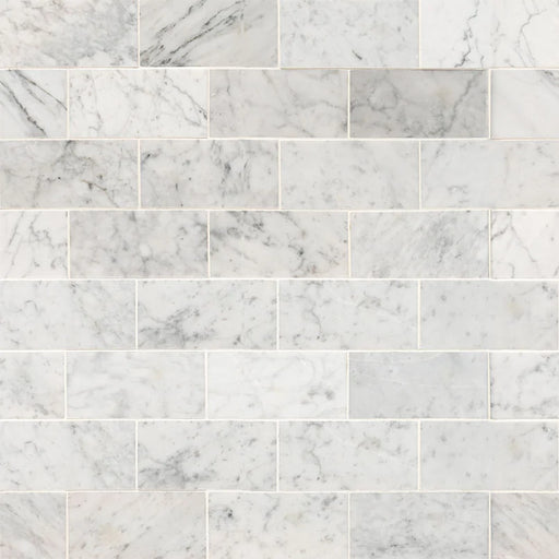 Carrara White 3x6 Honed Marble Tile