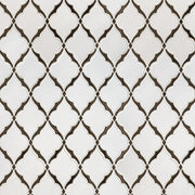 Victorian Light Arabesque Pattern Glossy Glass Mosaic Tile