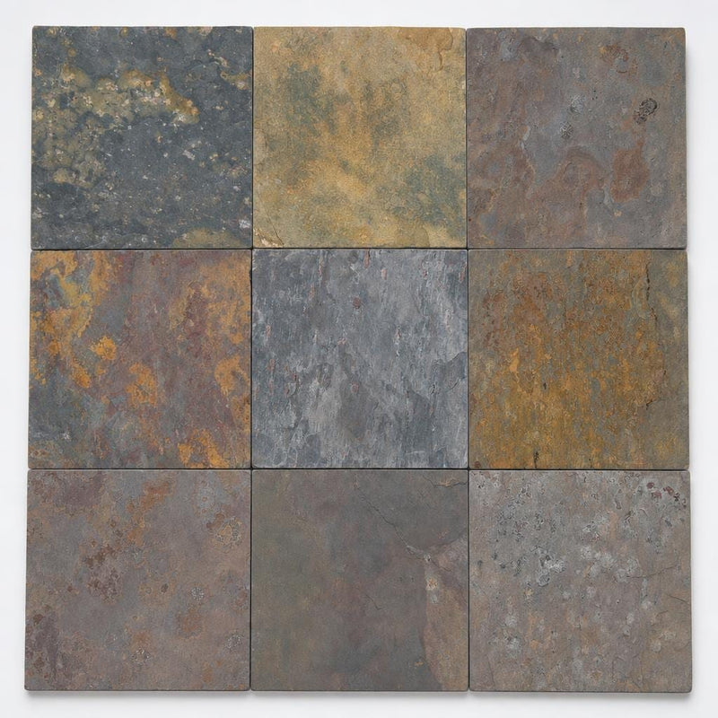 Multi Classic 12x12 Gauged Slate Tile close-up