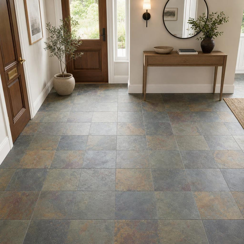 Multi Classic 12x12 Gauged Slate Tile — Foyer floor