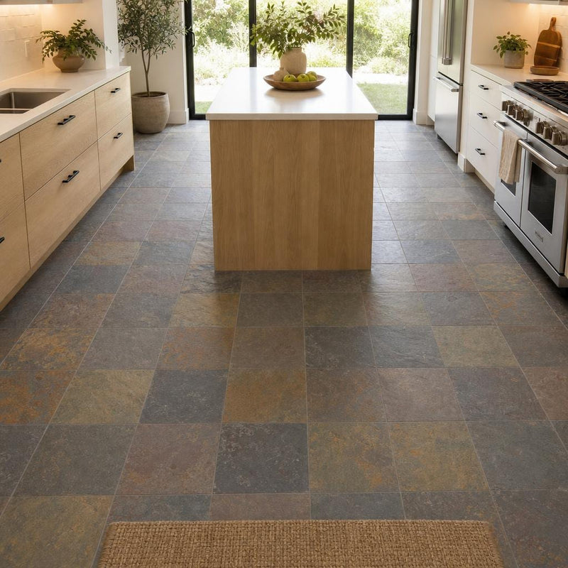 Multi Classic 12x12 Gauged Slate Tile — Kitchen floor