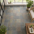 Multi Classic 12x12 Gauged Slate Tile — Sunroom floor
