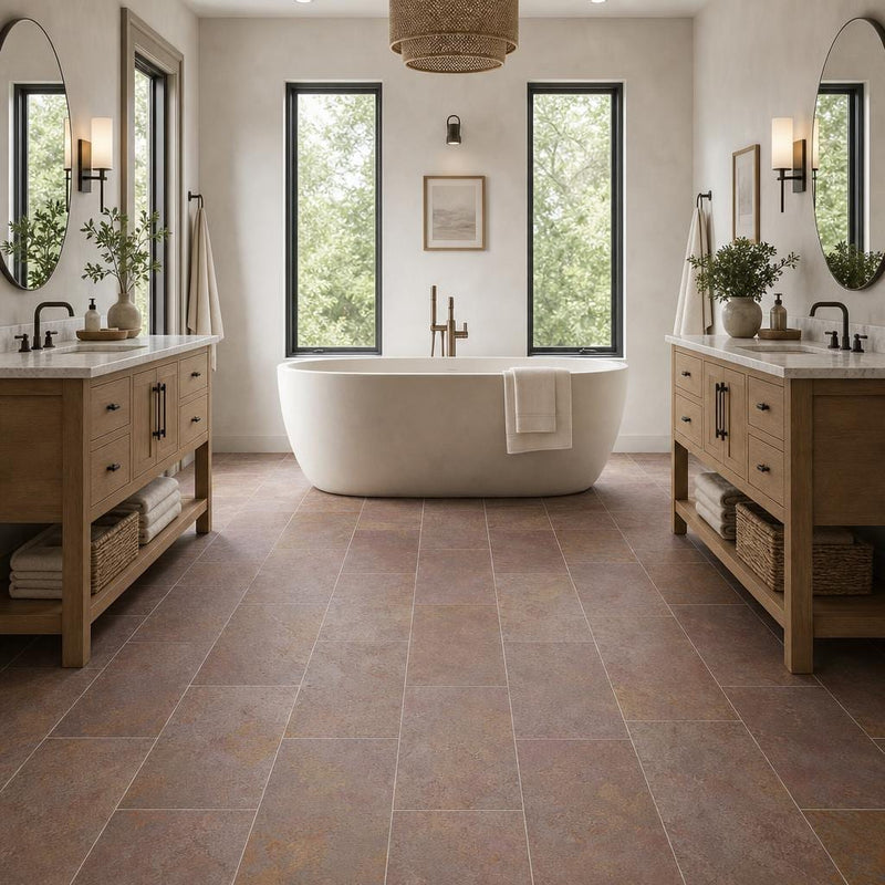 Multi Classic 12x24 Gauged Slate Tile — Bathroom floor