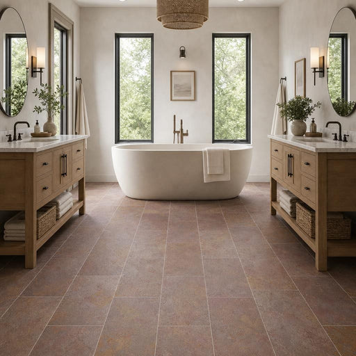 Multi Classic 12x24 Gauged Slate Tile — Bathroom floor