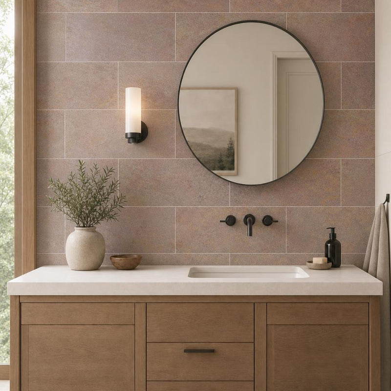 Multi Classic 12x24 Gauged Slate Tile — Bathroom vanity wall
