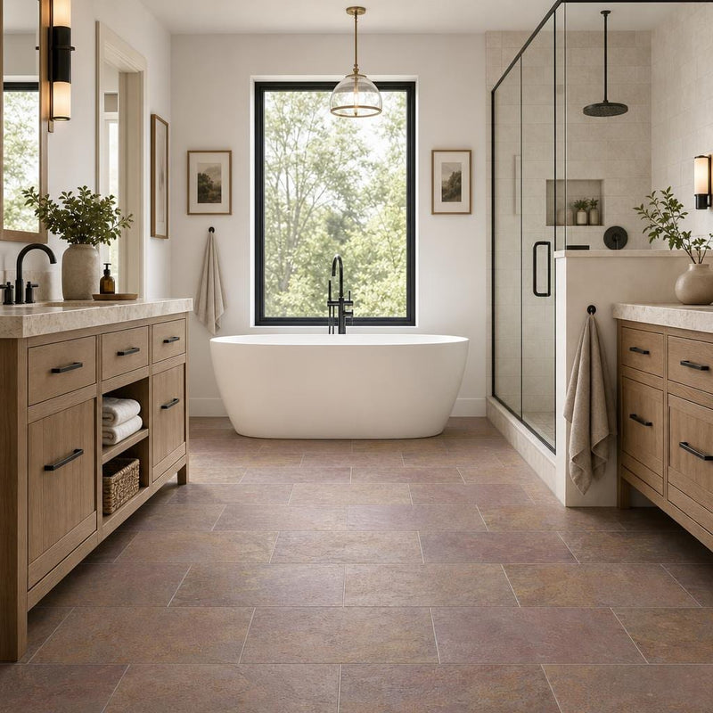 Multi Classic 12x24 Gauged Slate Tile — Primary Bath floor