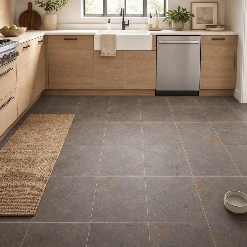 Multi Classic 16x16 Gauged Slate Tile — Kitchen floor