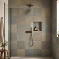 Multi Classic 24x24 Gauged Slate Tile — Bathroom shower wall