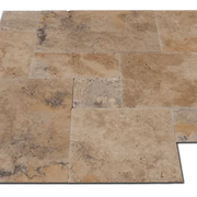 Multicolor 16 Sq Ft Pattern Brushed Chiseled Travertine Tile